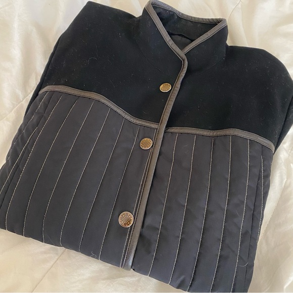 Schneiders Salzburg Wool Leather Car Coat Quilted Embroidered - Picture 12 of 13